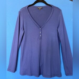 Mario Serrani Navy Long-Sleeve V-Neck Henley